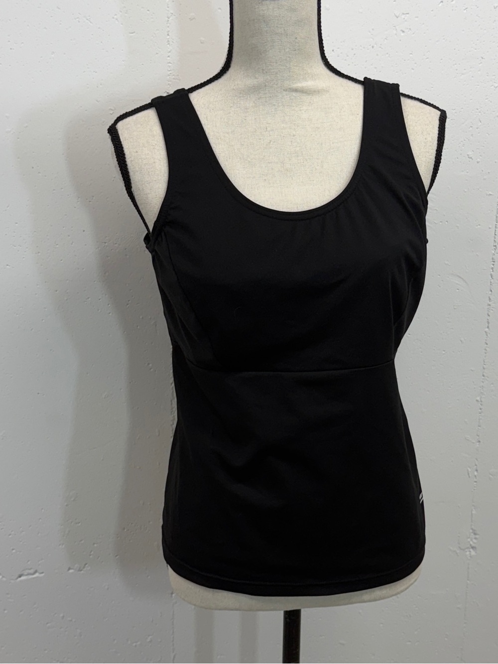 Womans black Scoop Neck Tankini Top or use as an athleisure top
